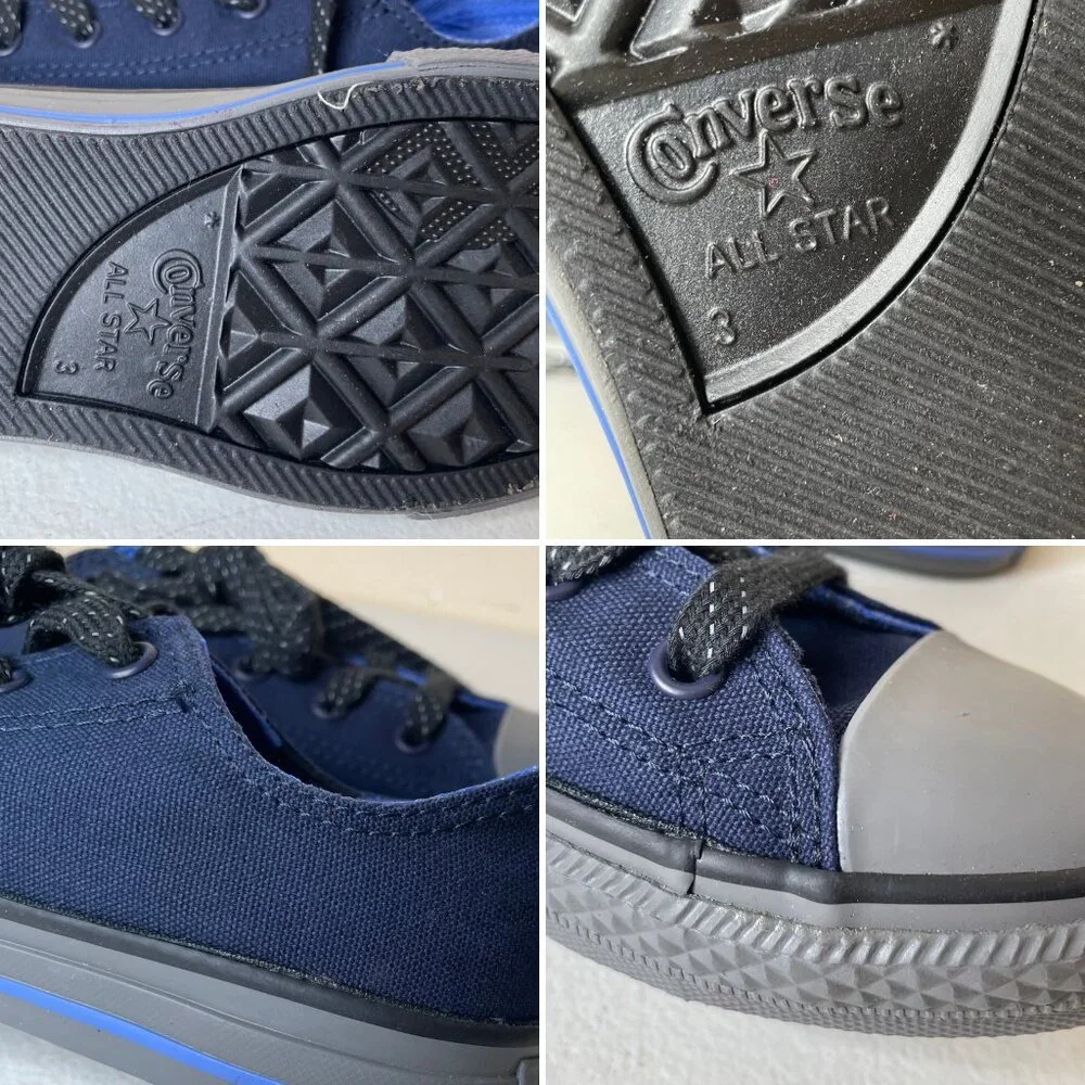 Converse Blue & Gray Kids Low Top Sneakers Size 3